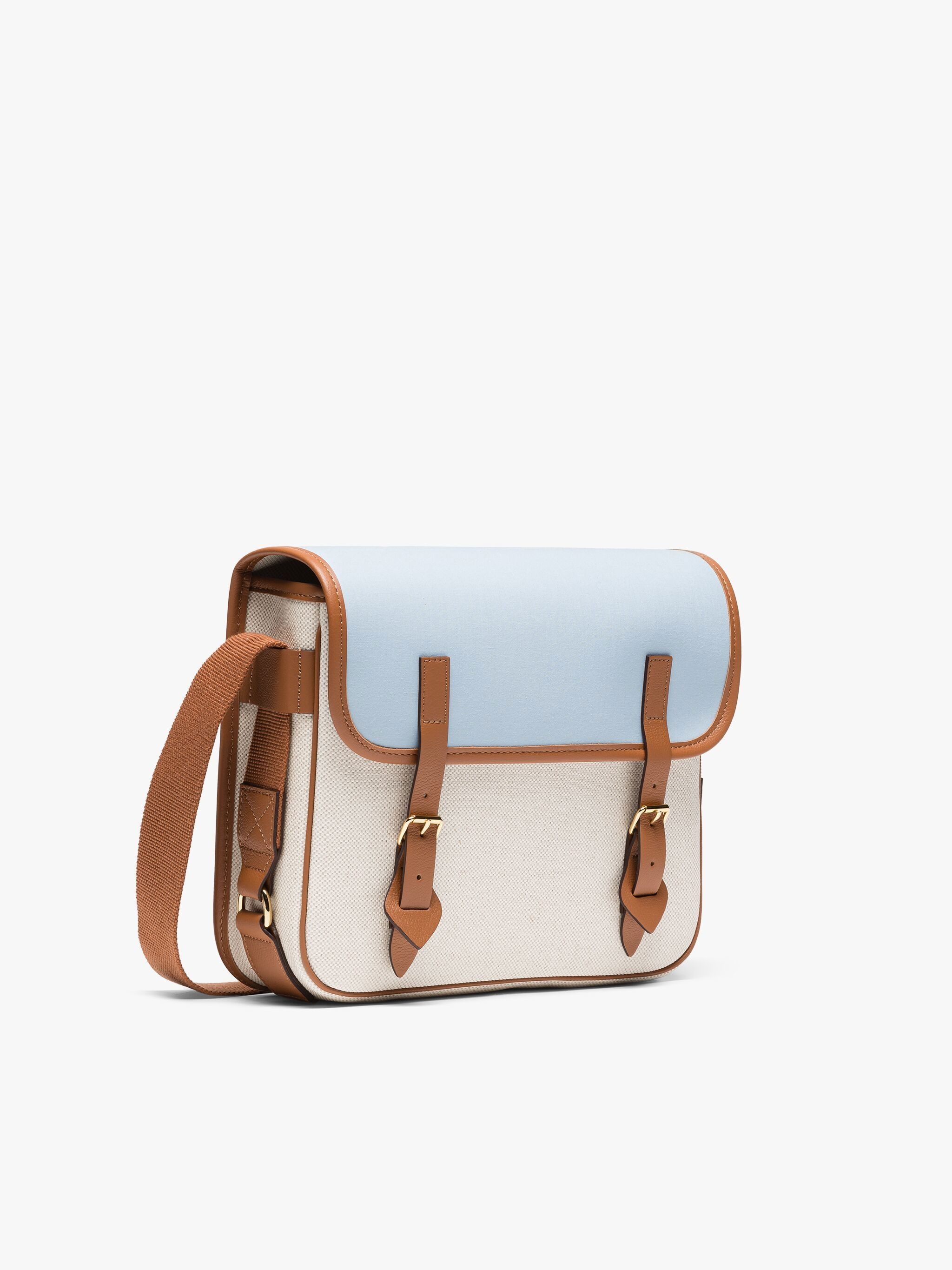 L/UNIFORM NATURAL & SKY BONDED COTTON SMALL SATCHEL - 3