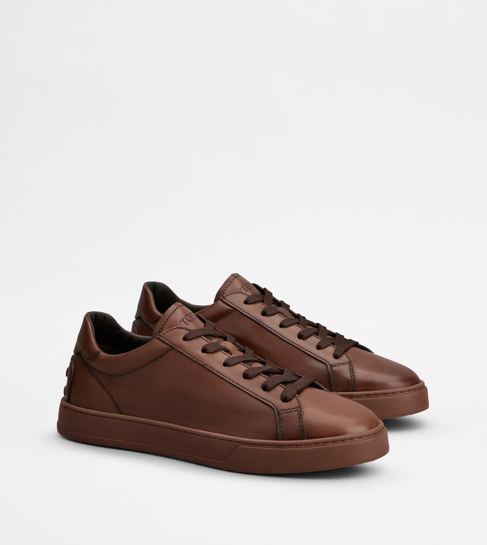 SNEAKERS IN LEATHER - BROWN - 2