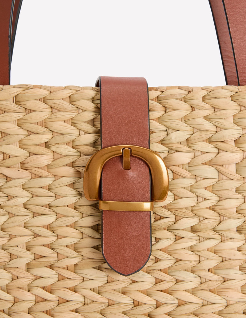 Buckle Tote-Natural Raffia 5
