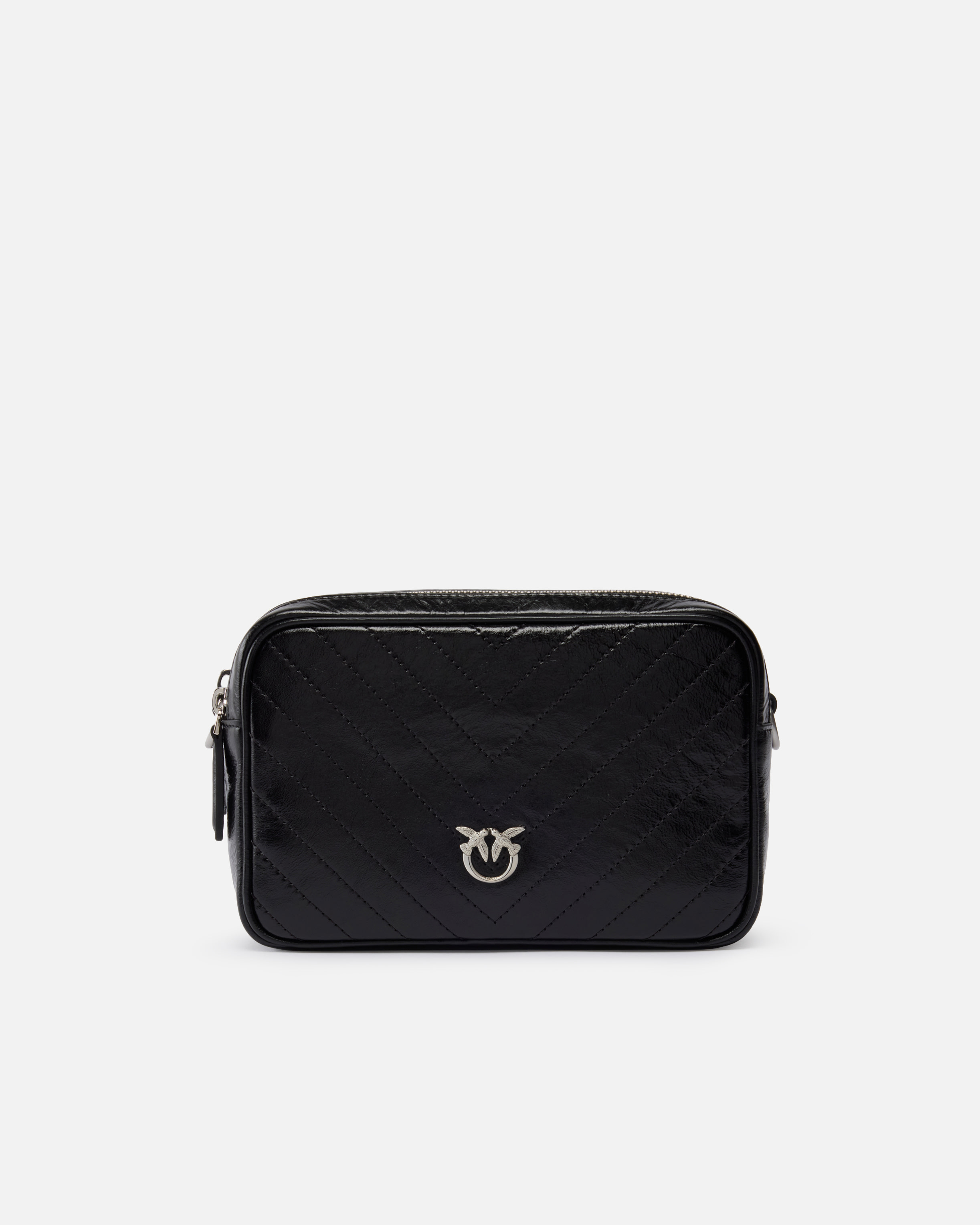 MEDIUM CHEVRON LEATHER CAMERA BAG WITH STRAP - 1