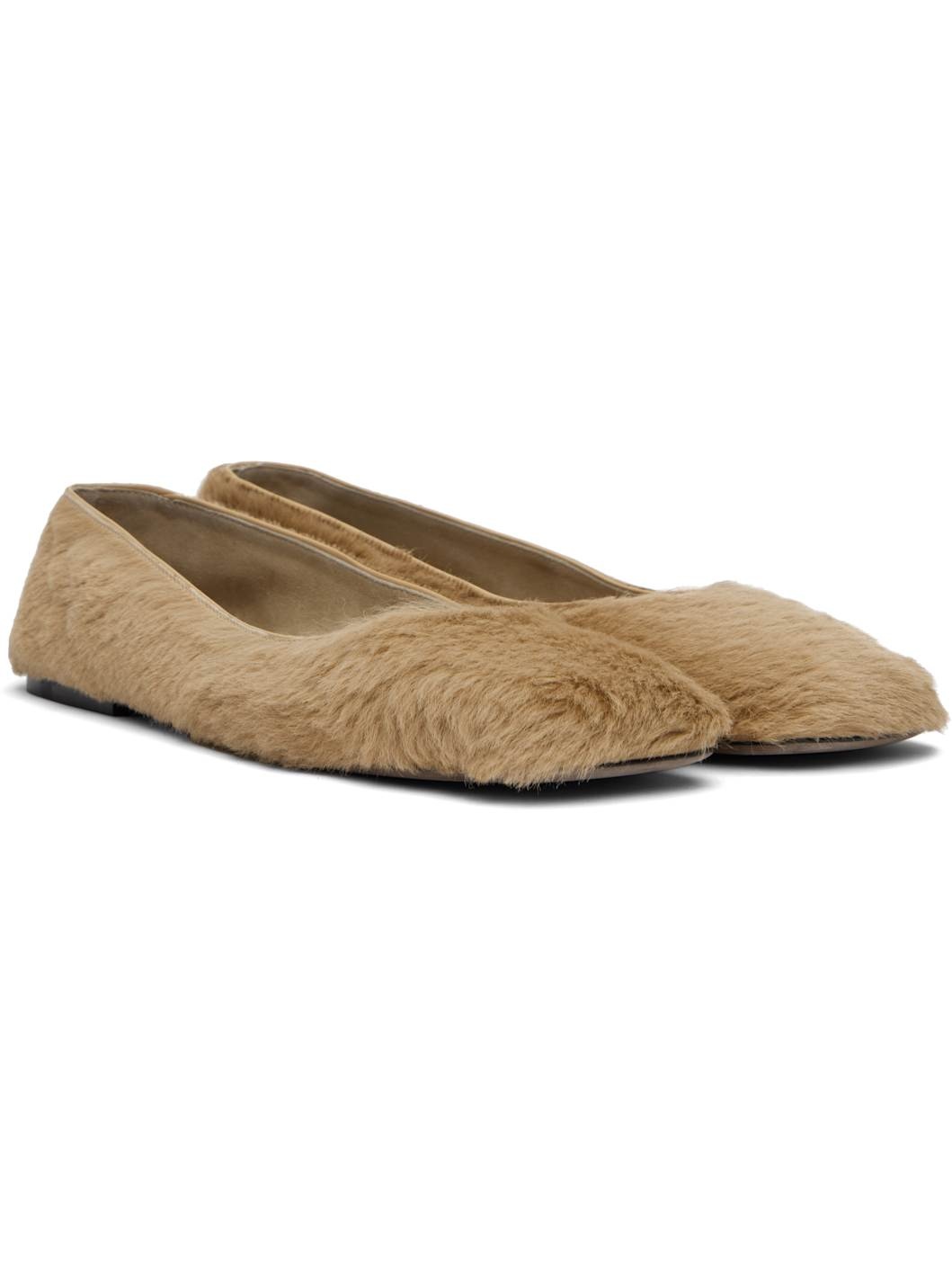 Beige Square Ballet Ballerina Flats - 4
