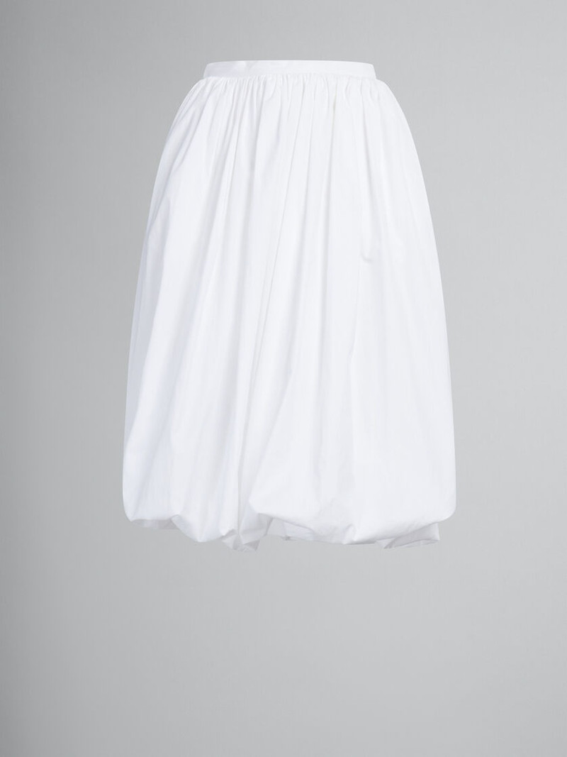 WHITE BIO POPLIN BALLOON MIDI SKIRT 1