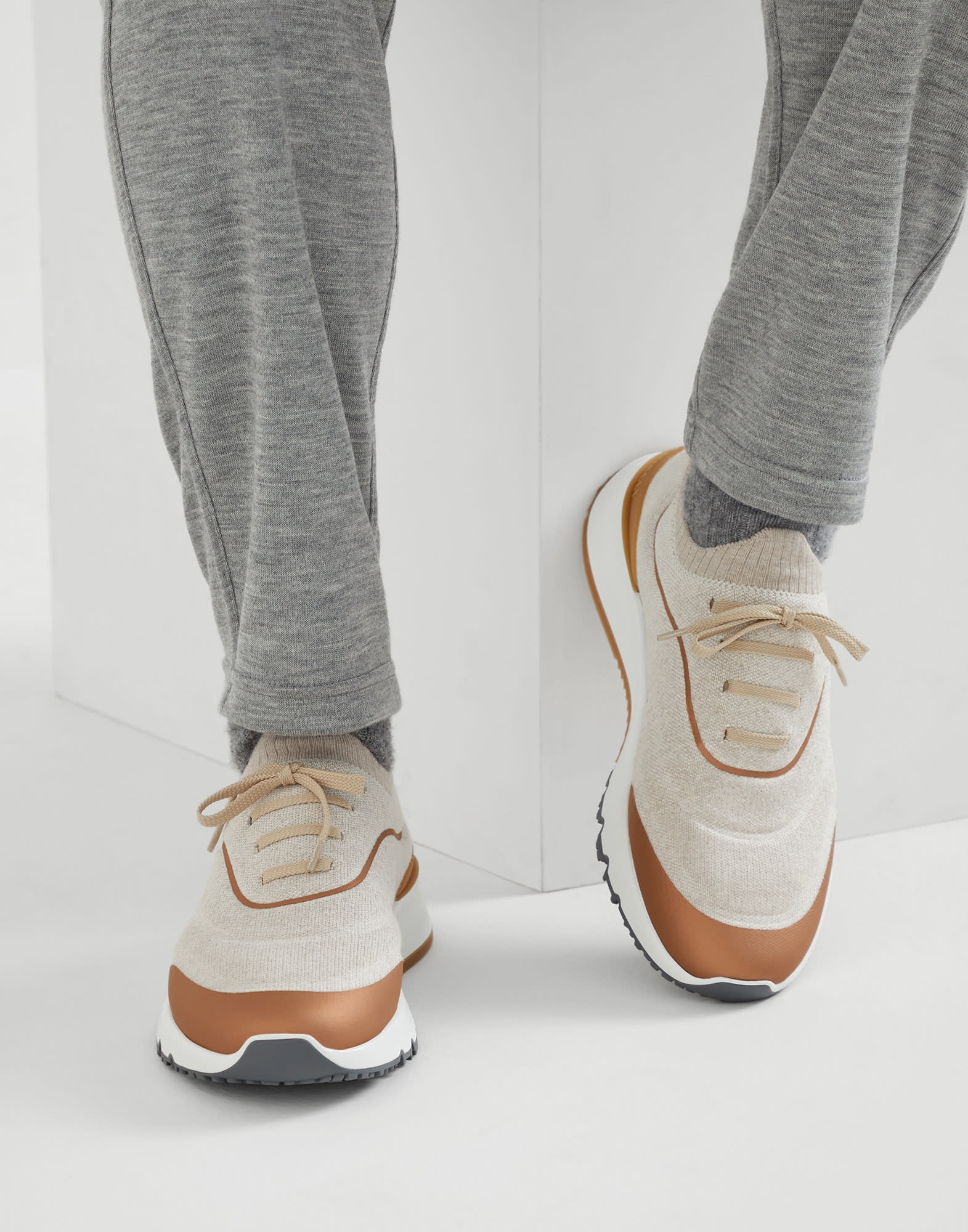 Techno cotton knit runners with heat-bonded details - 4