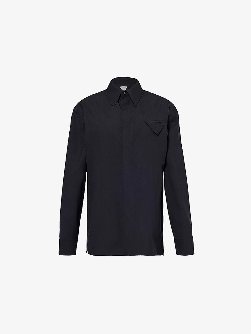 Pointed-Collar Fine-Wool Shirt - 1