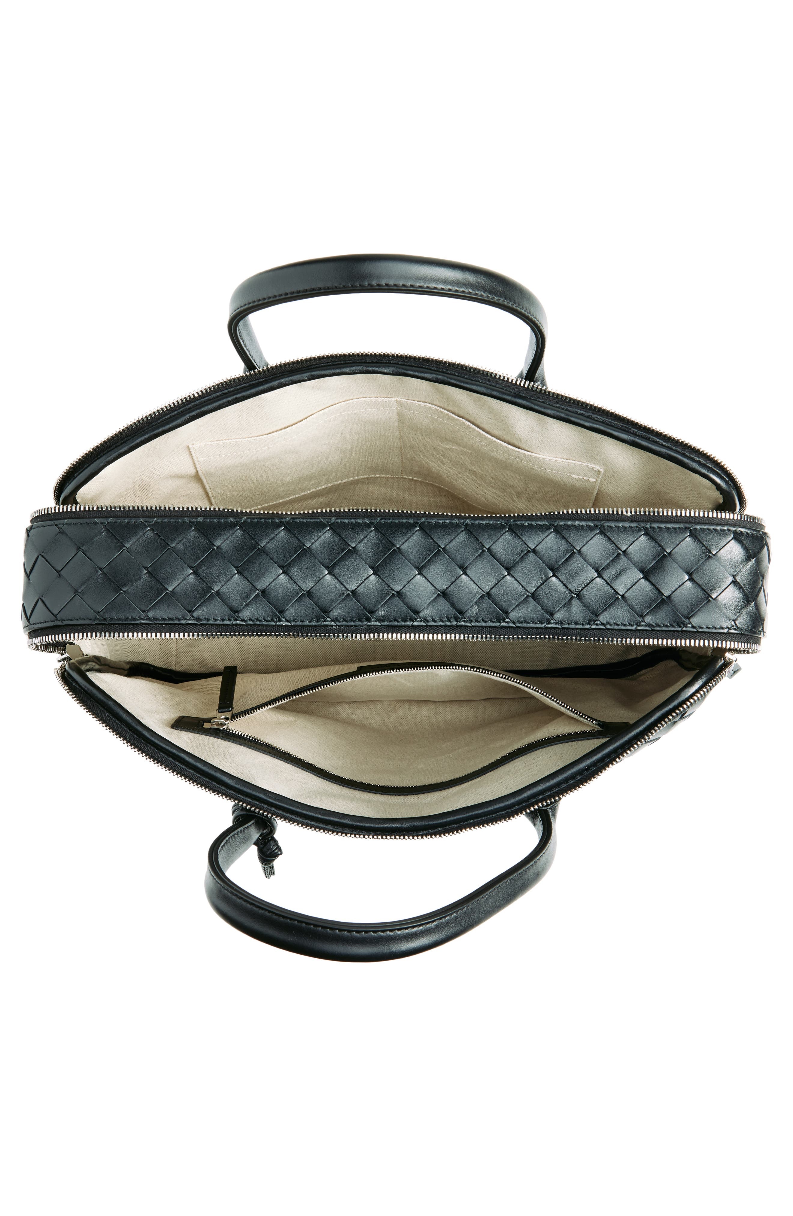 Bottega Veneta Large Getaway Intrecciato Leather Briefcase in 8803 Black/Silver at Nordstrom - 3
