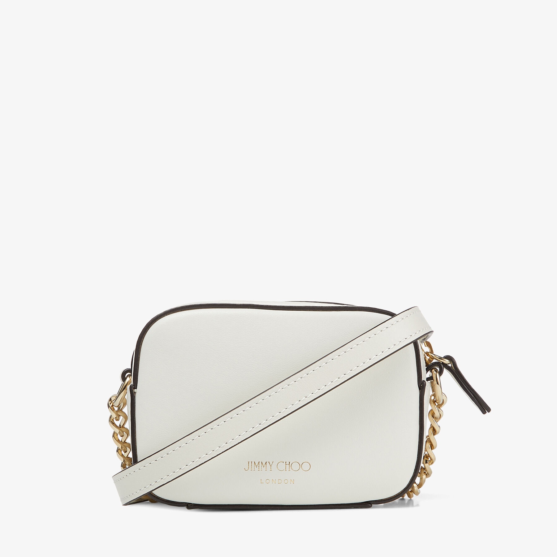 Micro Hale
Latte Soft Shiny Calf Leather Mini Bag with Light Gold JC Emblem - 6