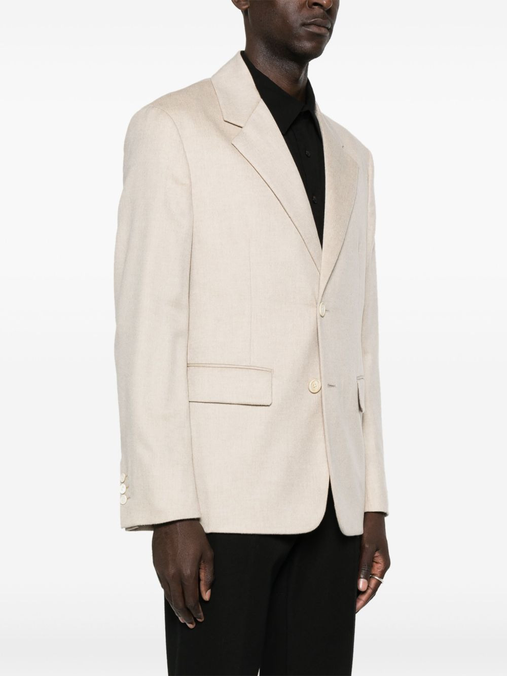 triangle-logo cashmere blazer - 3