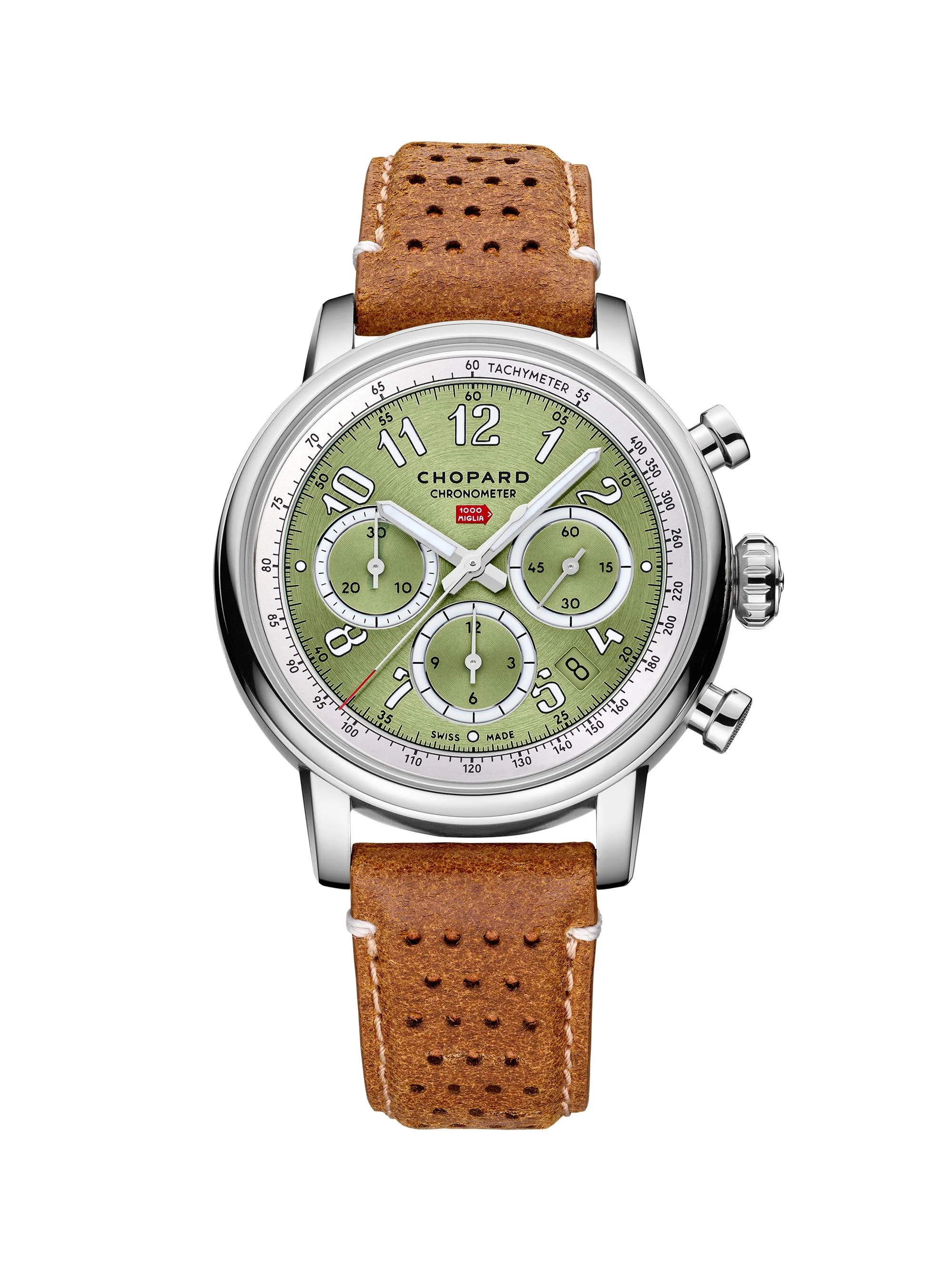 Men's Classic Racing Stainless Steel & Leather Watch - Brown - 1