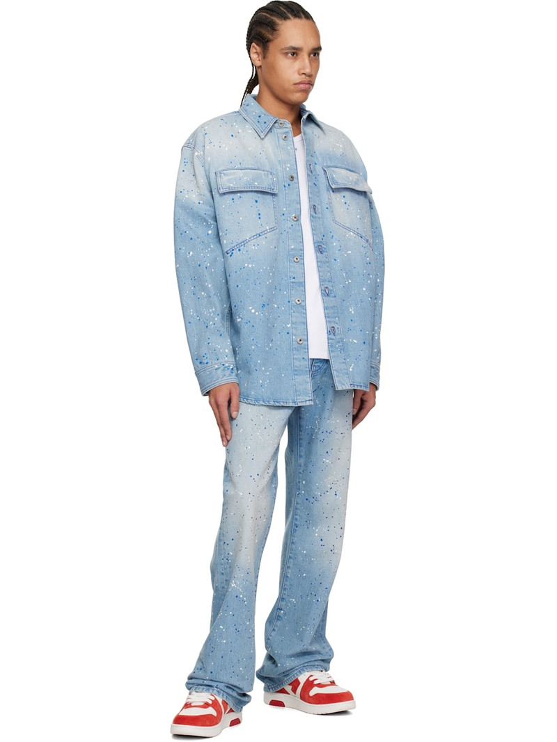 Off-White Blue Paint Splatter Denim Jacket outlook