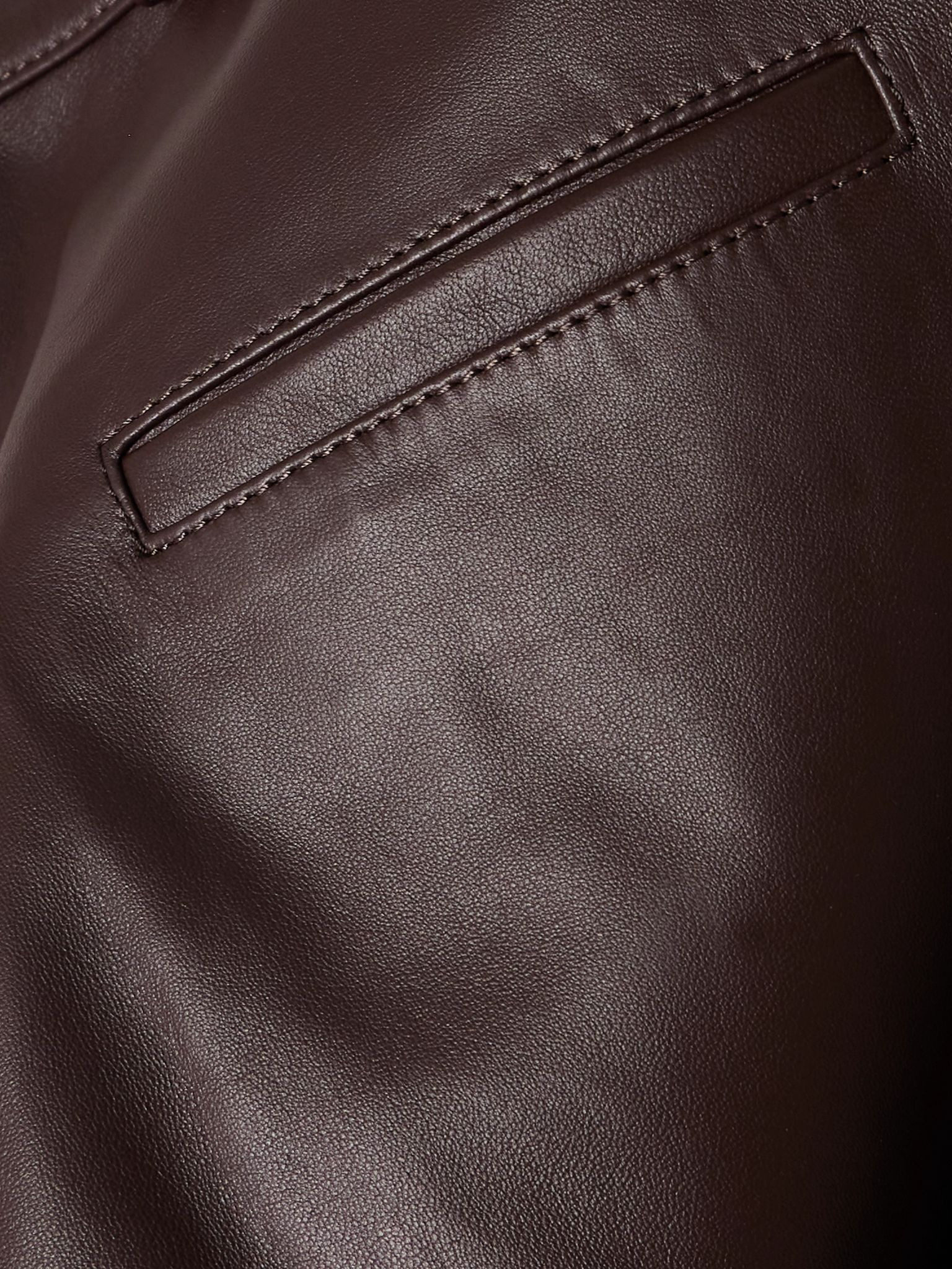 Cobe paneled leather straight-leg pants Brown - 4