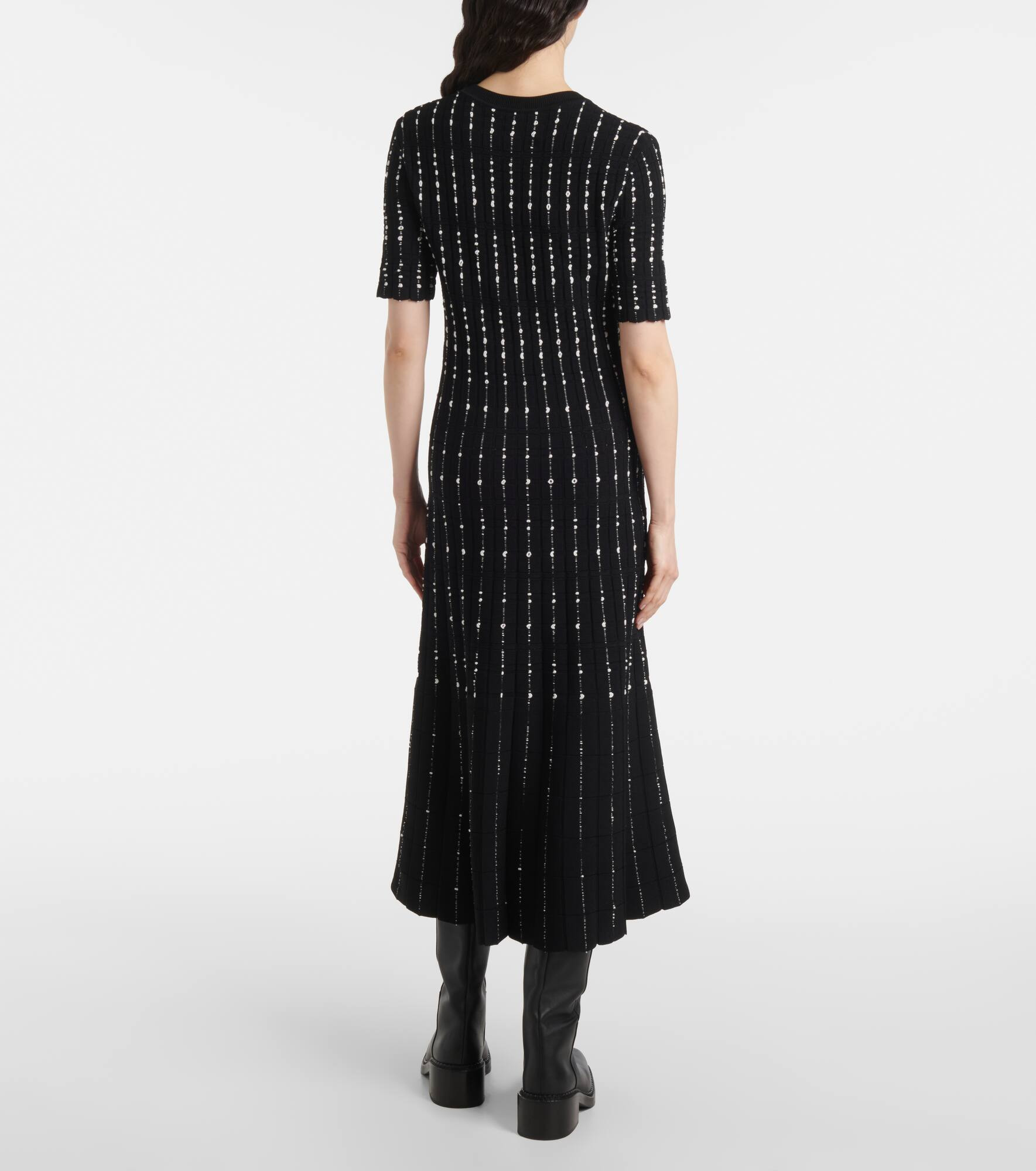 Ribbed-knit cotton-blend midi dress - 3