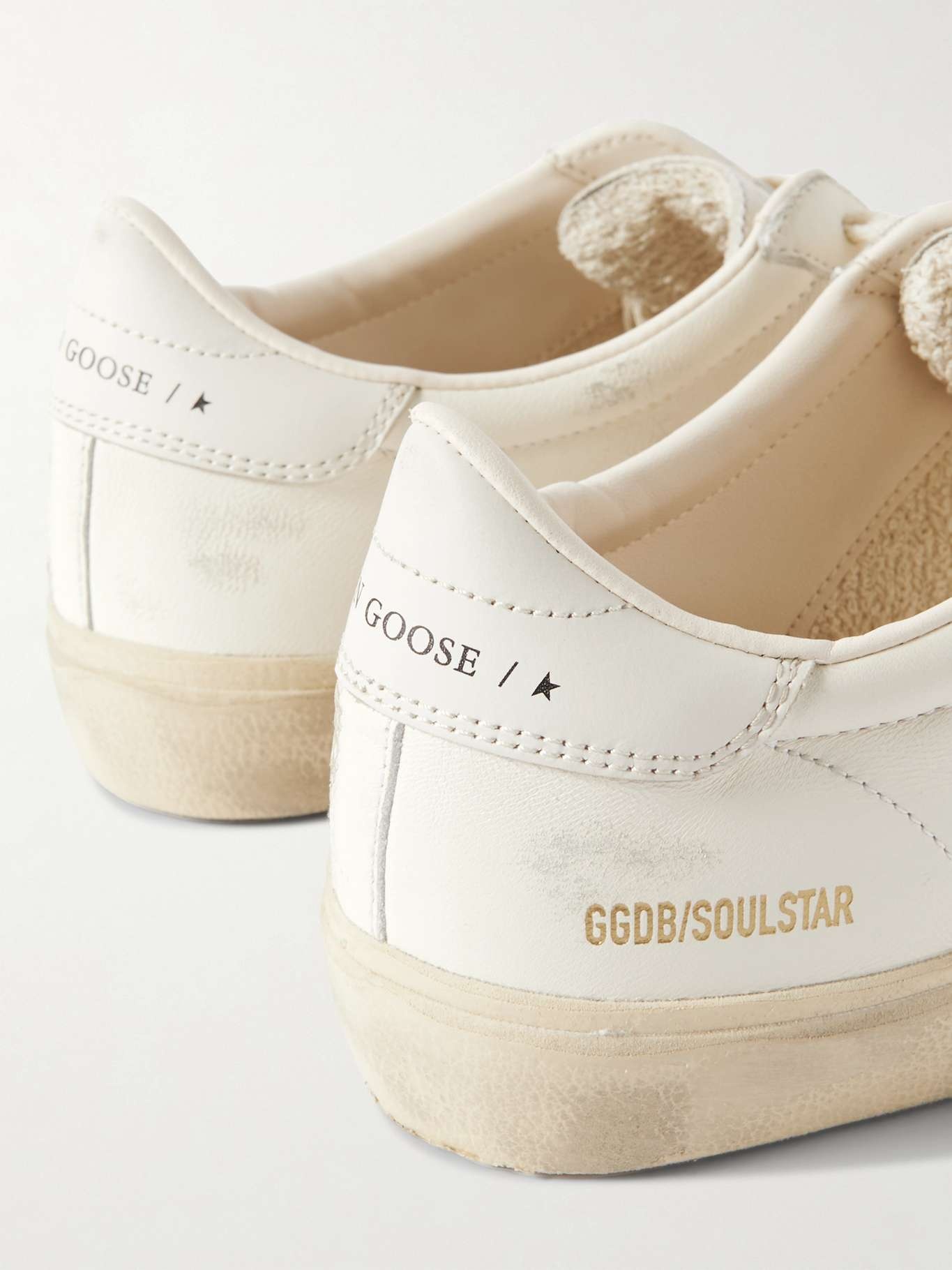 Soul-Star logo-print distressed leather sneakers - 4