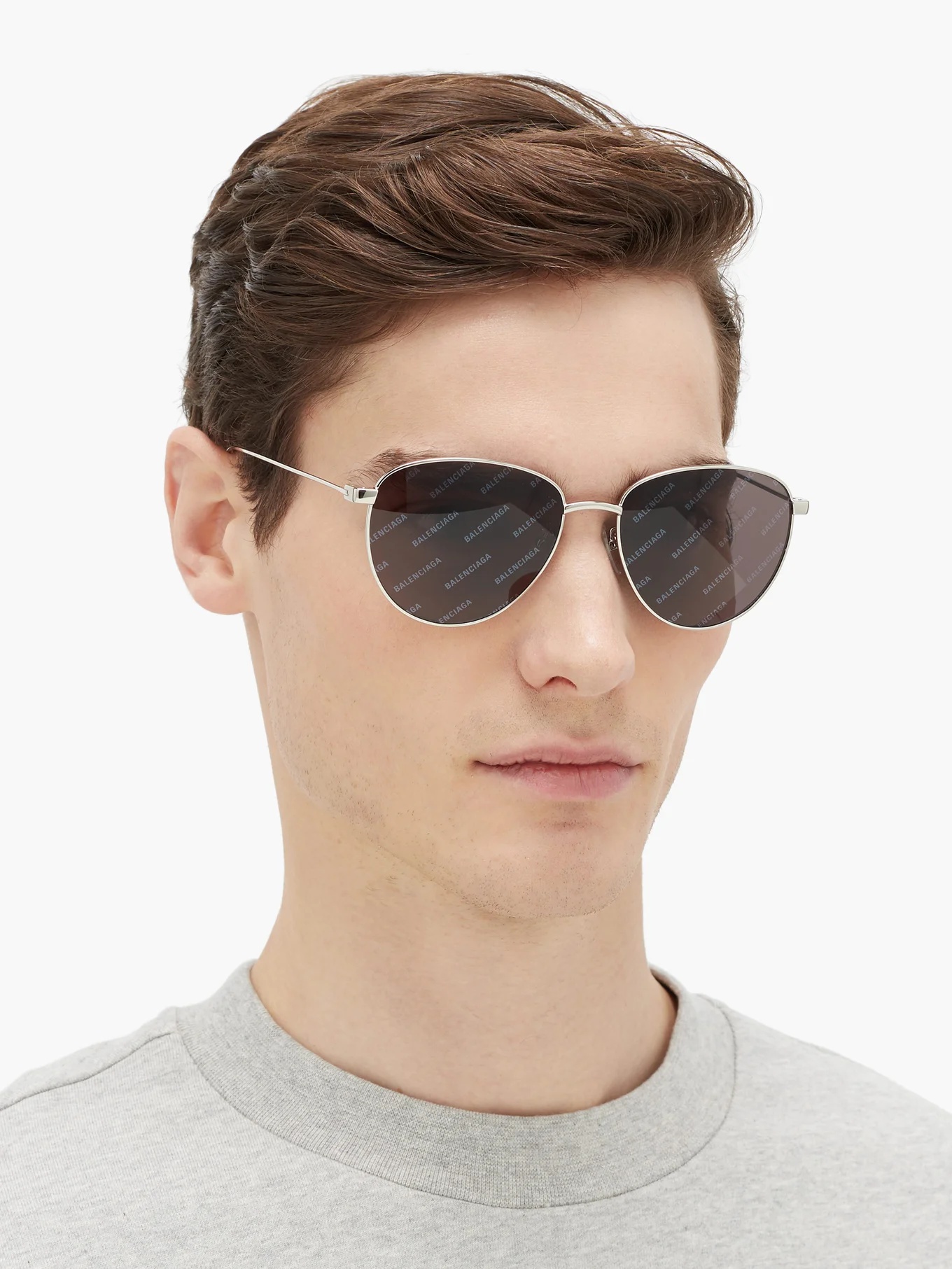 Logo-print round metal sunglasses - 2