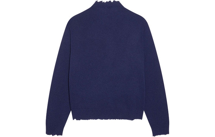 Balenciaga Double B Highneck Wool Knit Sweater 'Blue' 682010T16274011 - 2