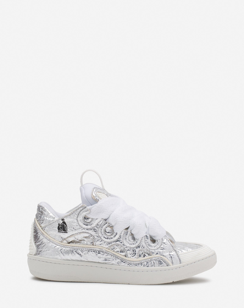 CURB SNEAKERS IN CRINKLED 금속 리더 - 1