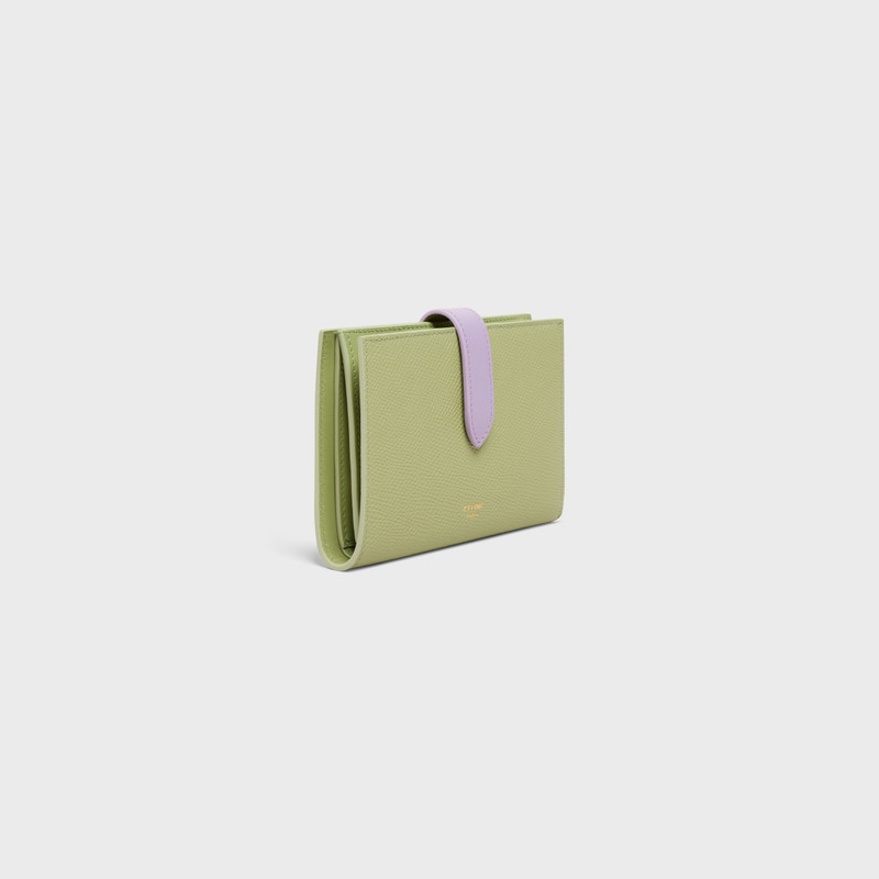 CELINE Medium strap wallet in Bicolour Grained Calfskin outlook