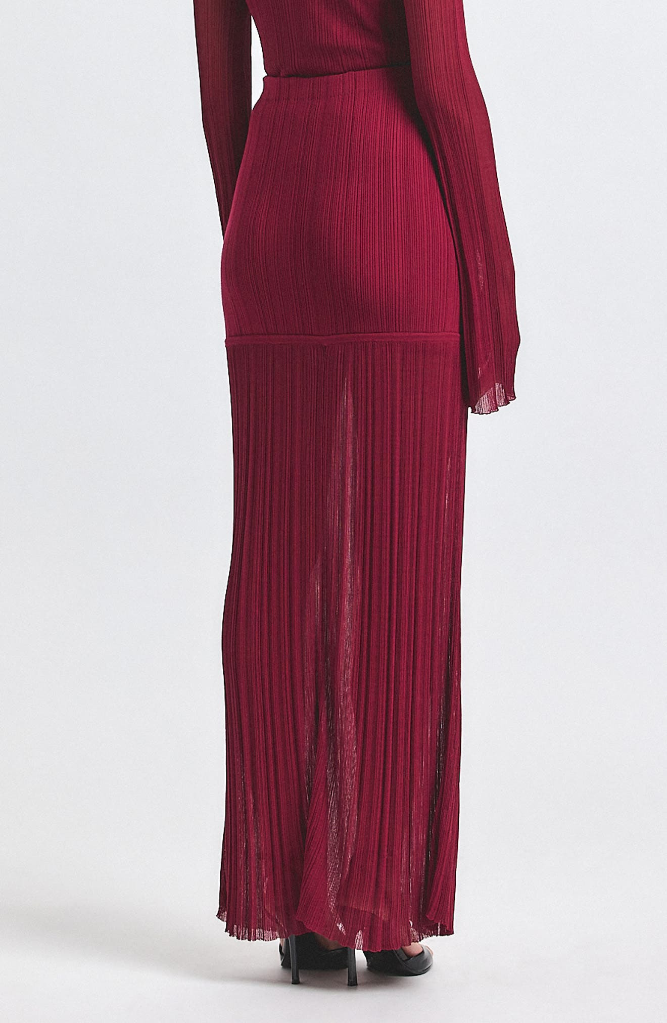 Derek Lam 10 Crosby Romina Rib Maxi Skirt in Carmine at Nordstrom - 2