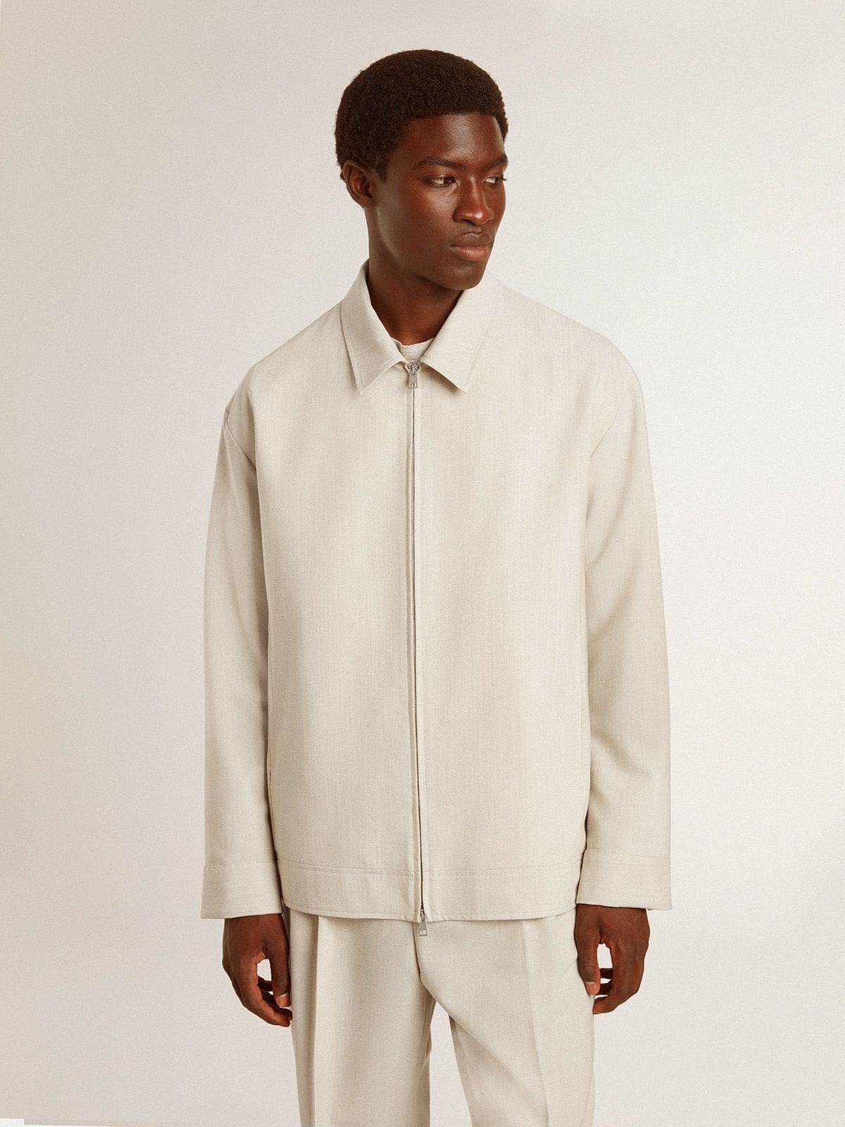 Men's khaki wool blend coach jacket - 2