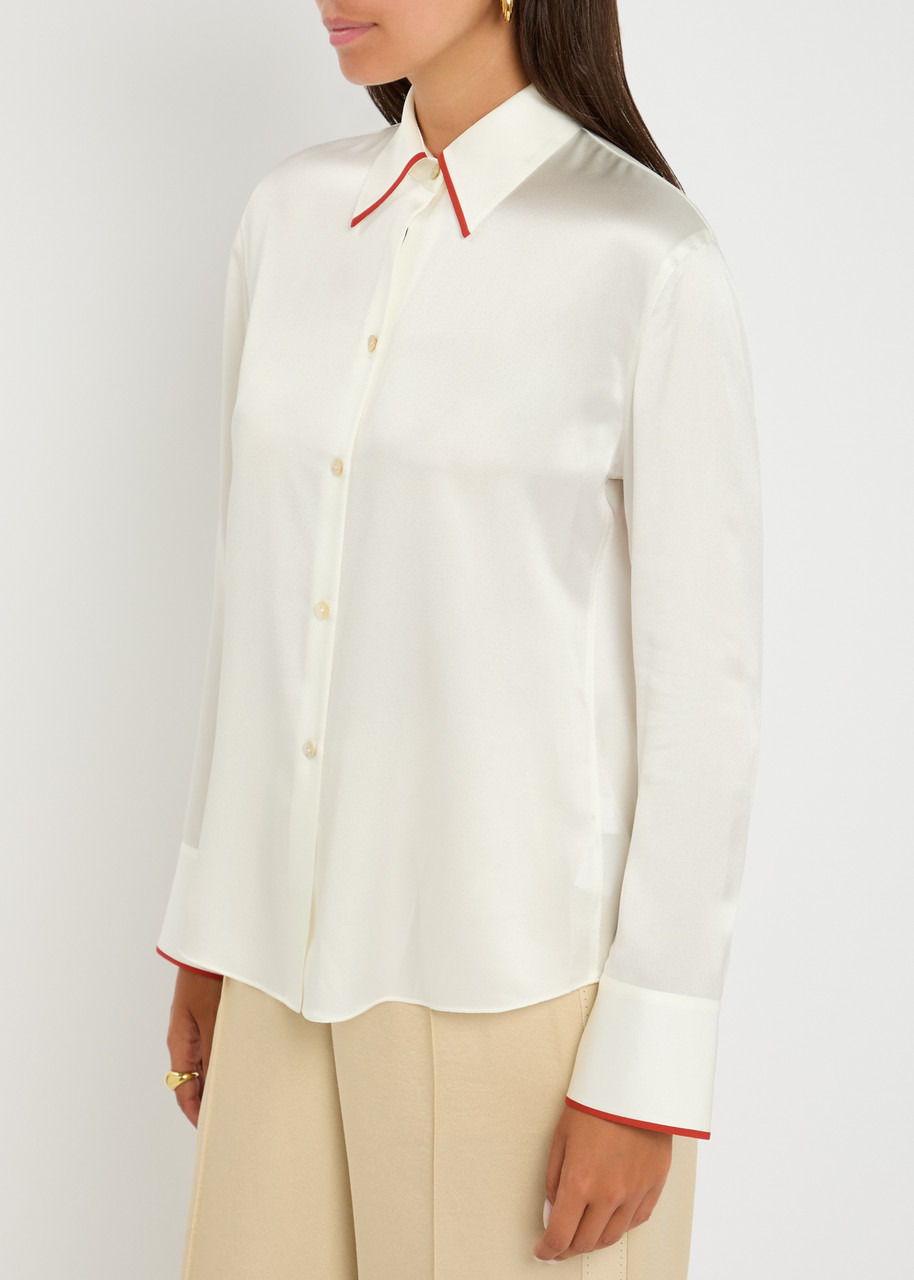 Vince Contrasting-trim Silk Shirt - 2