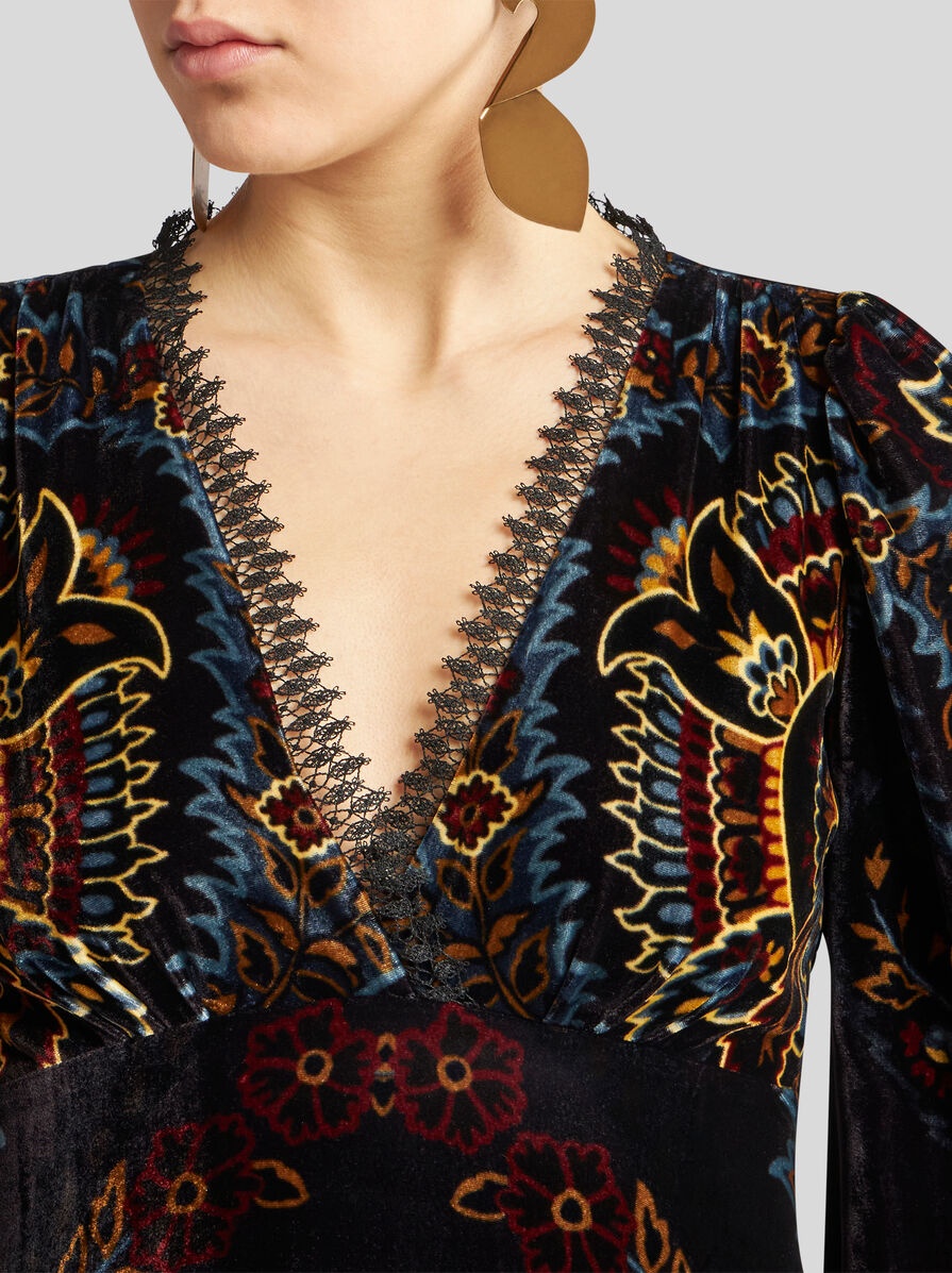 PRINTED VELVET DRESS - 2
