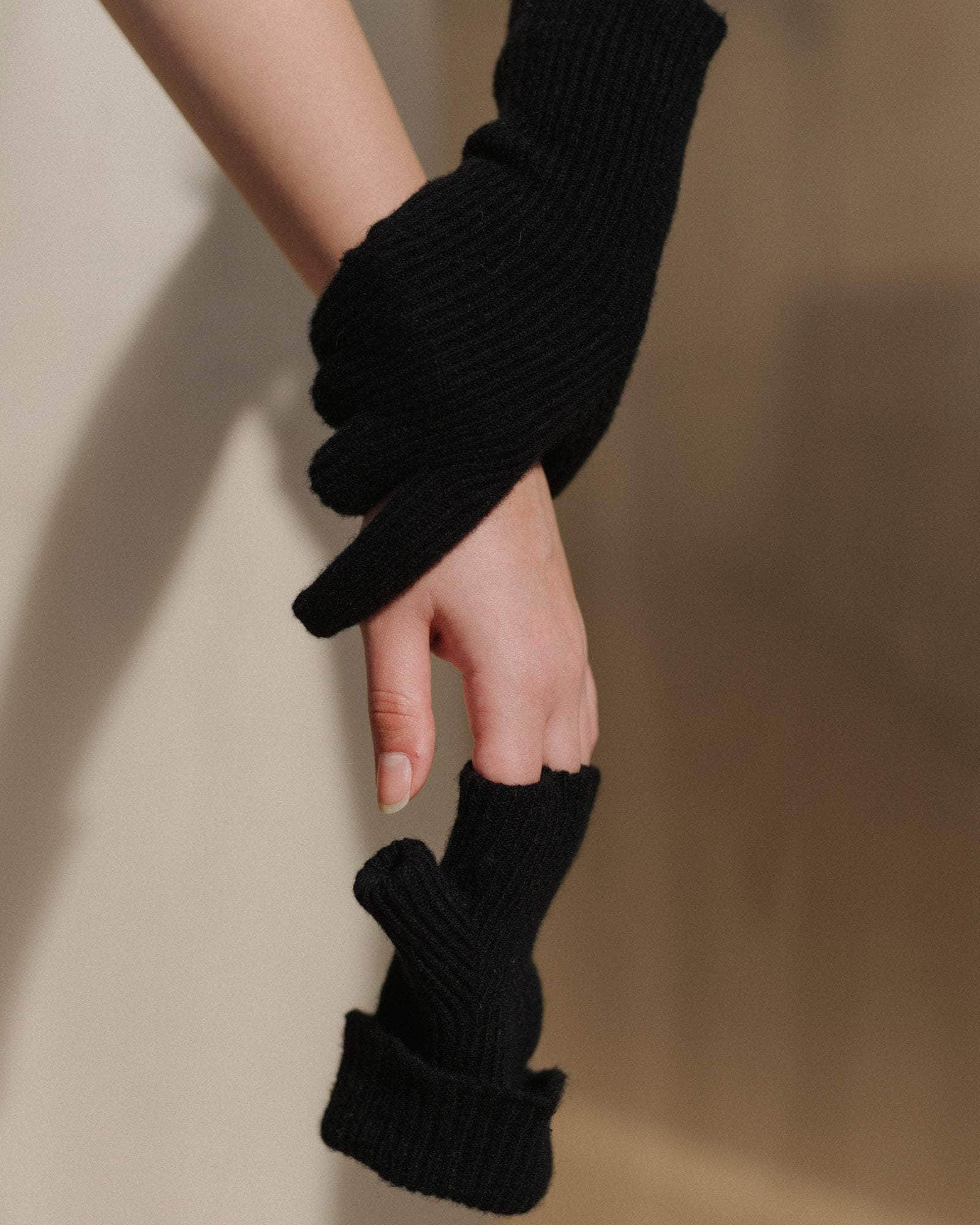 Ribbed Gloves - Recycled Cashmere Rib - 4