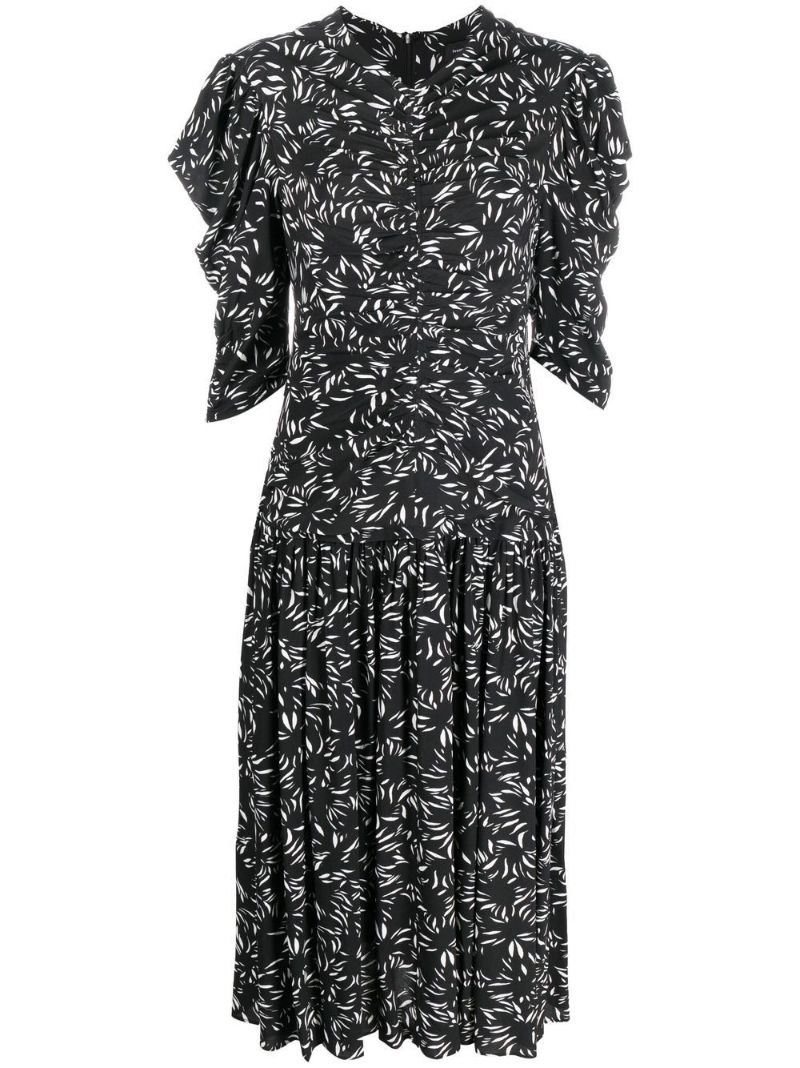 Printed Crepe De Chine Dress - 1