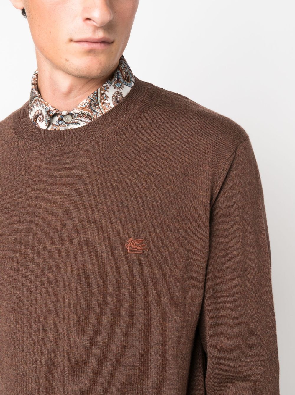 embroidered-logo wool jumper - 5