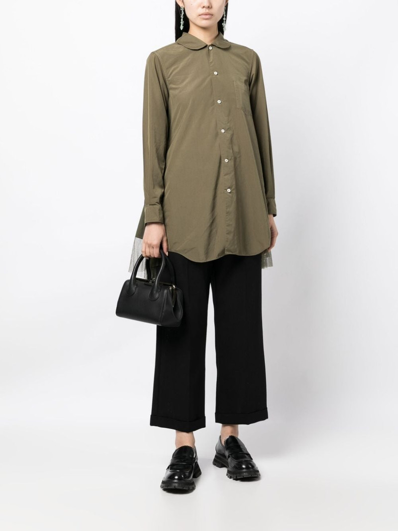 Comme des Garçons Comme des Garçons tulle-panel cotton shirt outlook