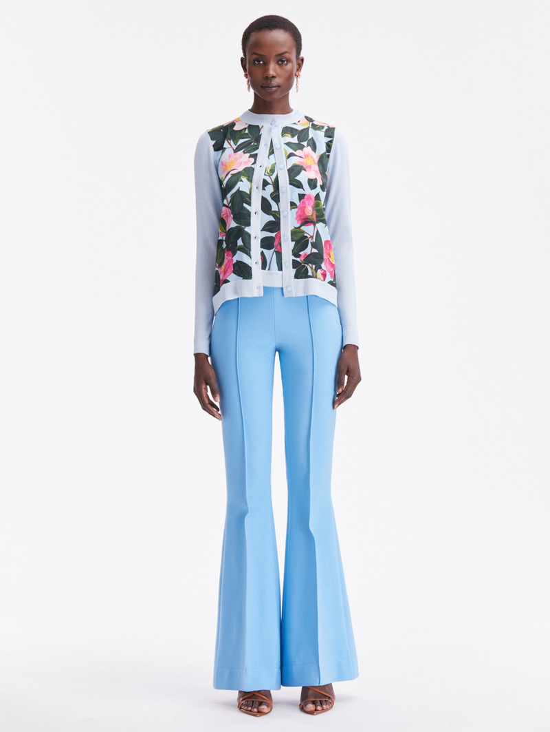 Oscar de la Renta CAMELLIA PRINTED INSET CARDIGAN outlook