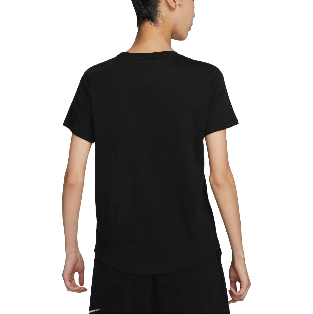 (WMNS) Nike Sportswear Essentials Logo T-shirt Asia Sizing 'Black White' DX7907-010 - 2