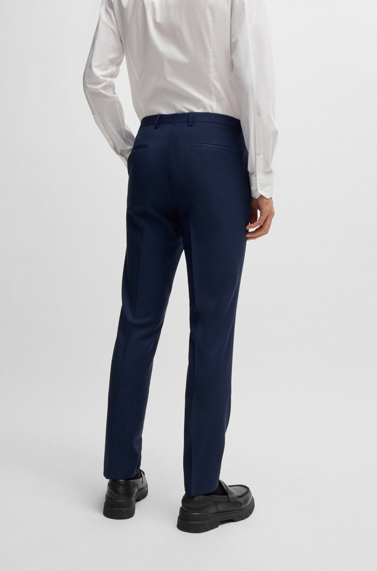 EXTRA-SLIM-FIT SUIT TROUSERS IN MELANGE WOOL - 4