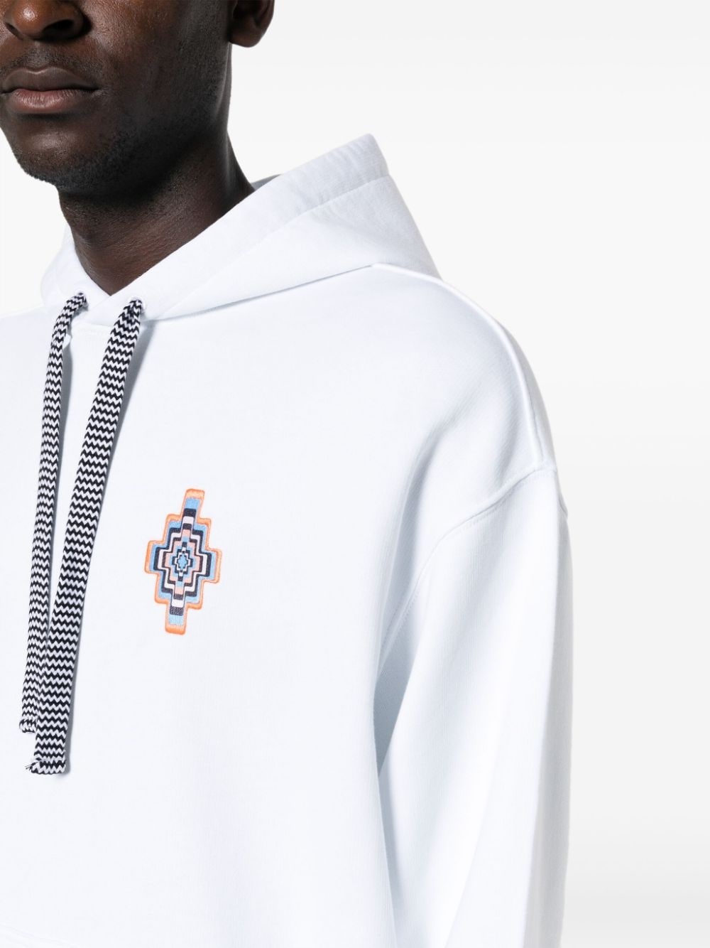 embroidered cross logo hoodie - 5