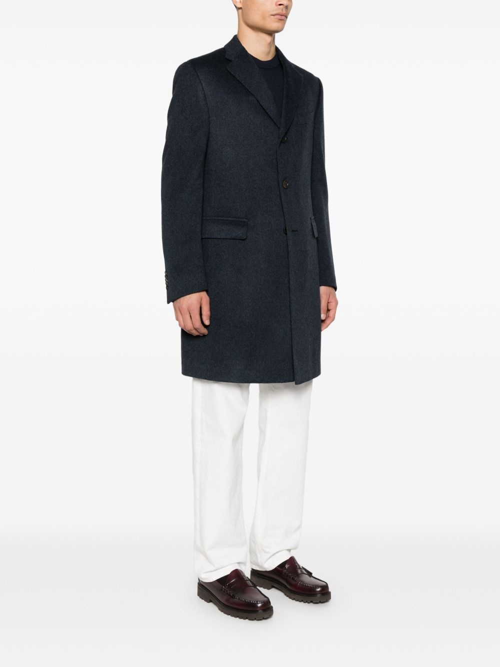 brushed-effect coat - 3