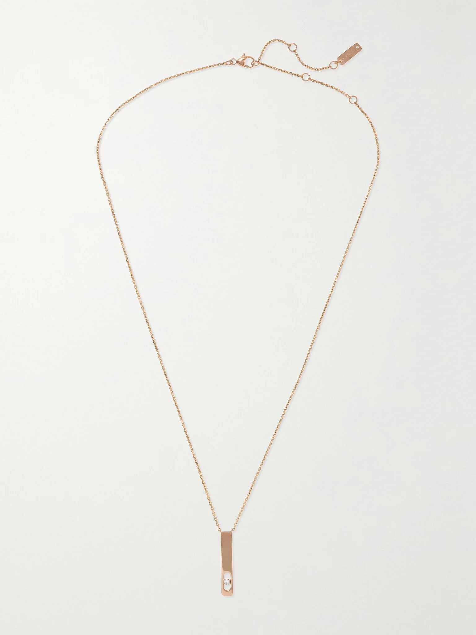 My First Diamond 18-karat rose gold diamond necklace Gold - 1