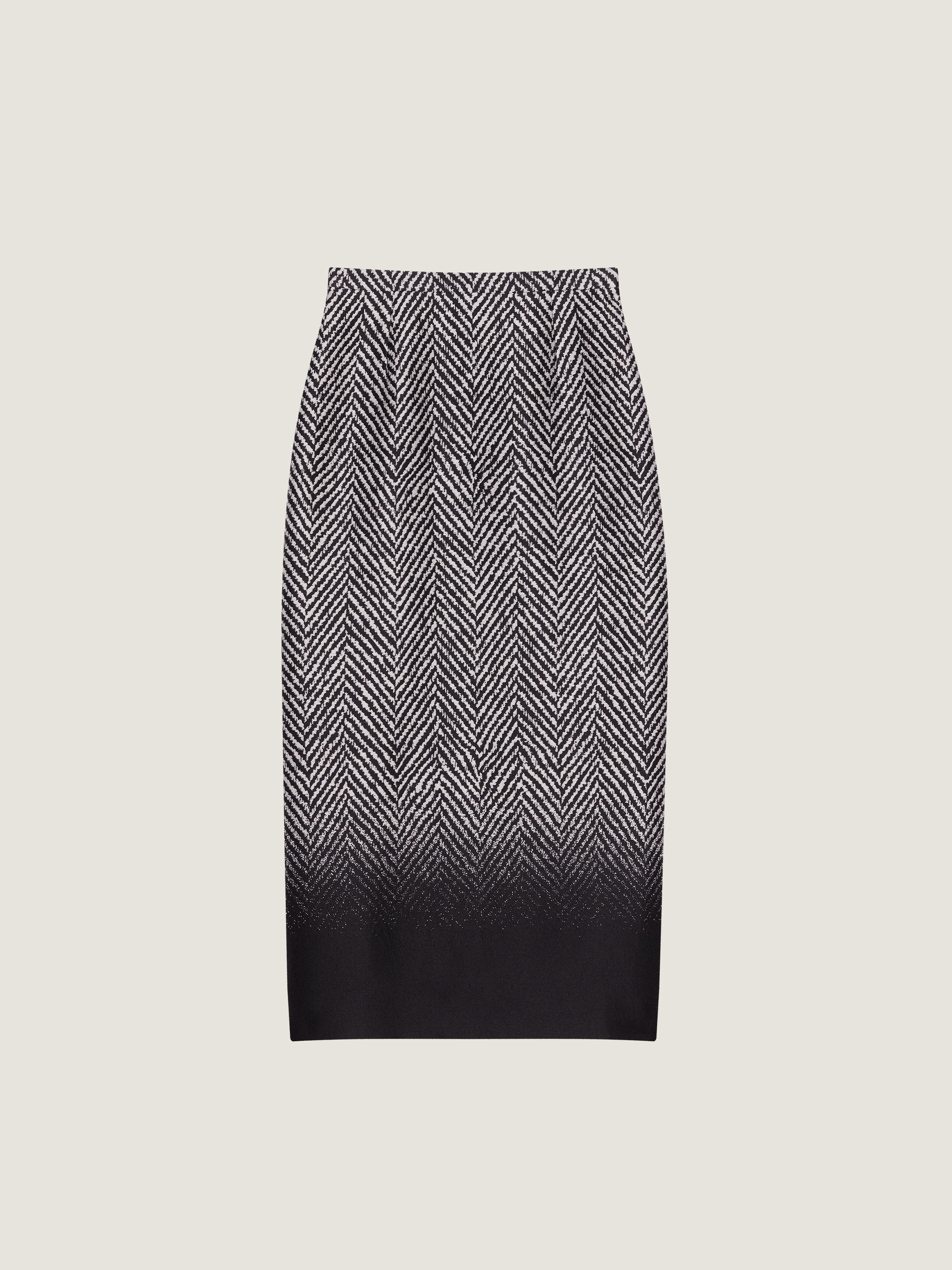 MIDI PENCIL SKIRT IN WOOL SILK HERRINGBONE - 1