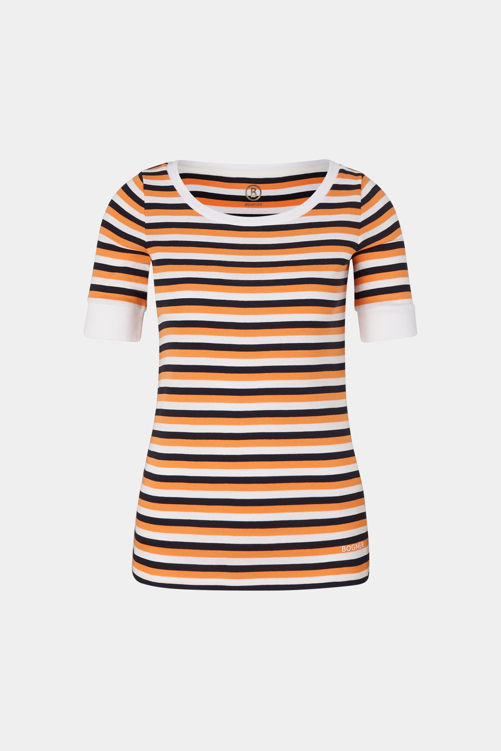 Jackie T-shirt in Orange/Navy blue - 1