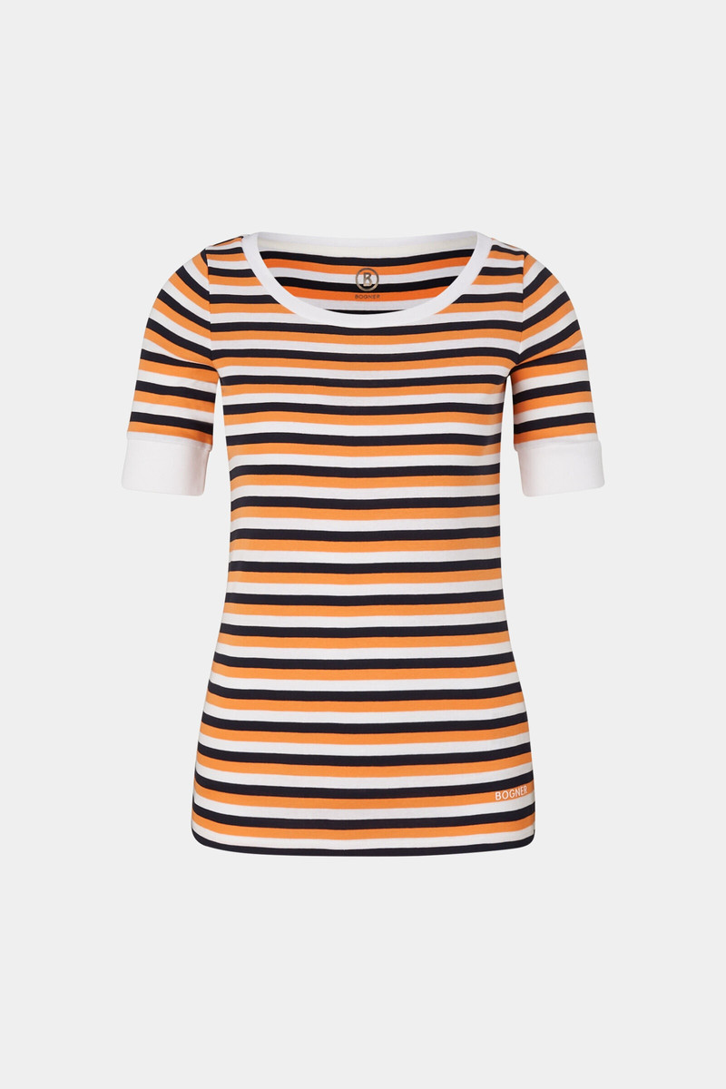 Jackie T-shirt in Orange/Navy blue 1