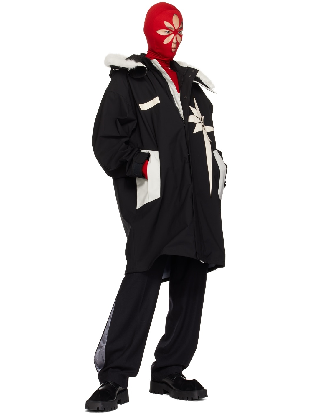 Black Paneled Coat - 5