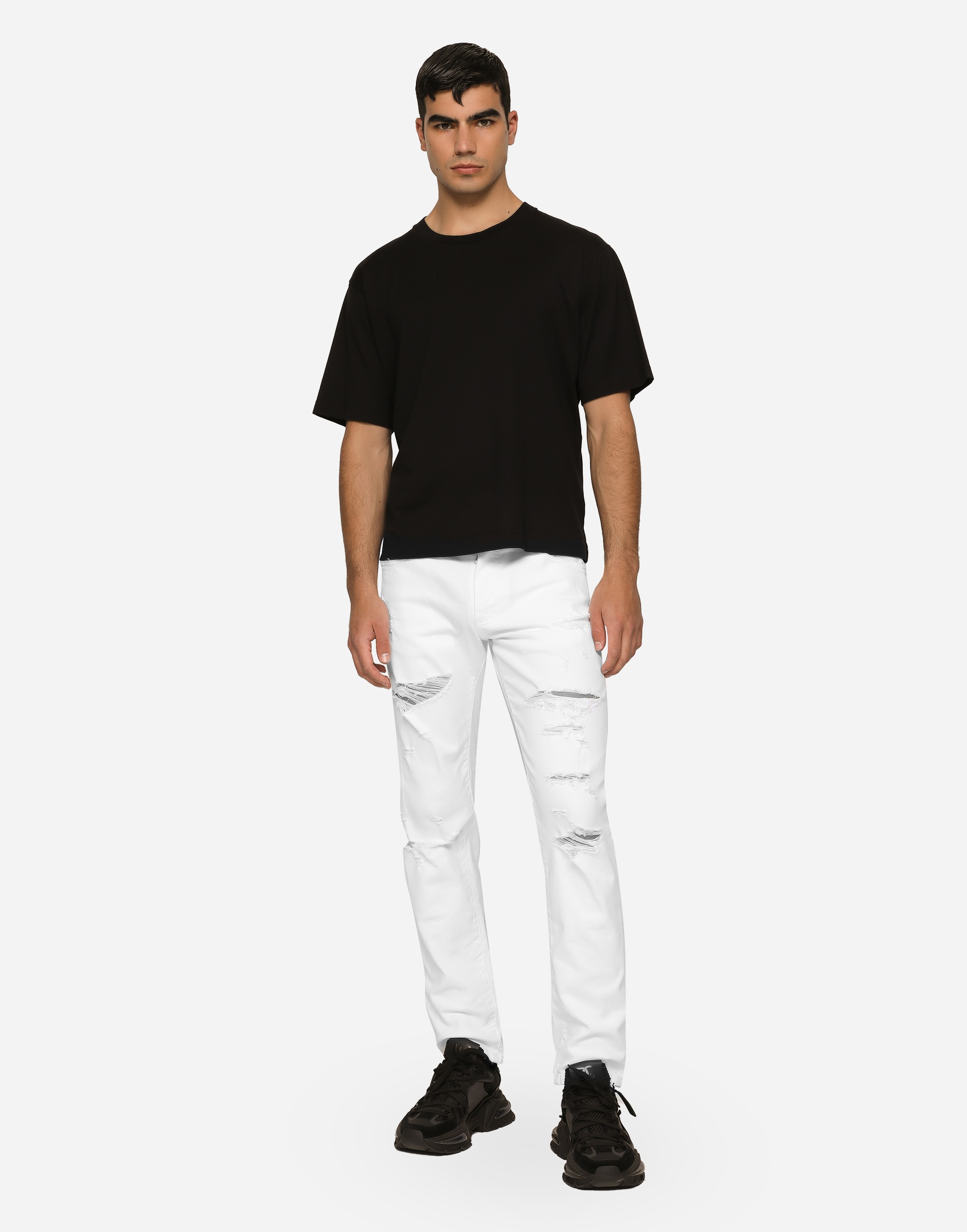 White slim-fit stretch jeans - 2