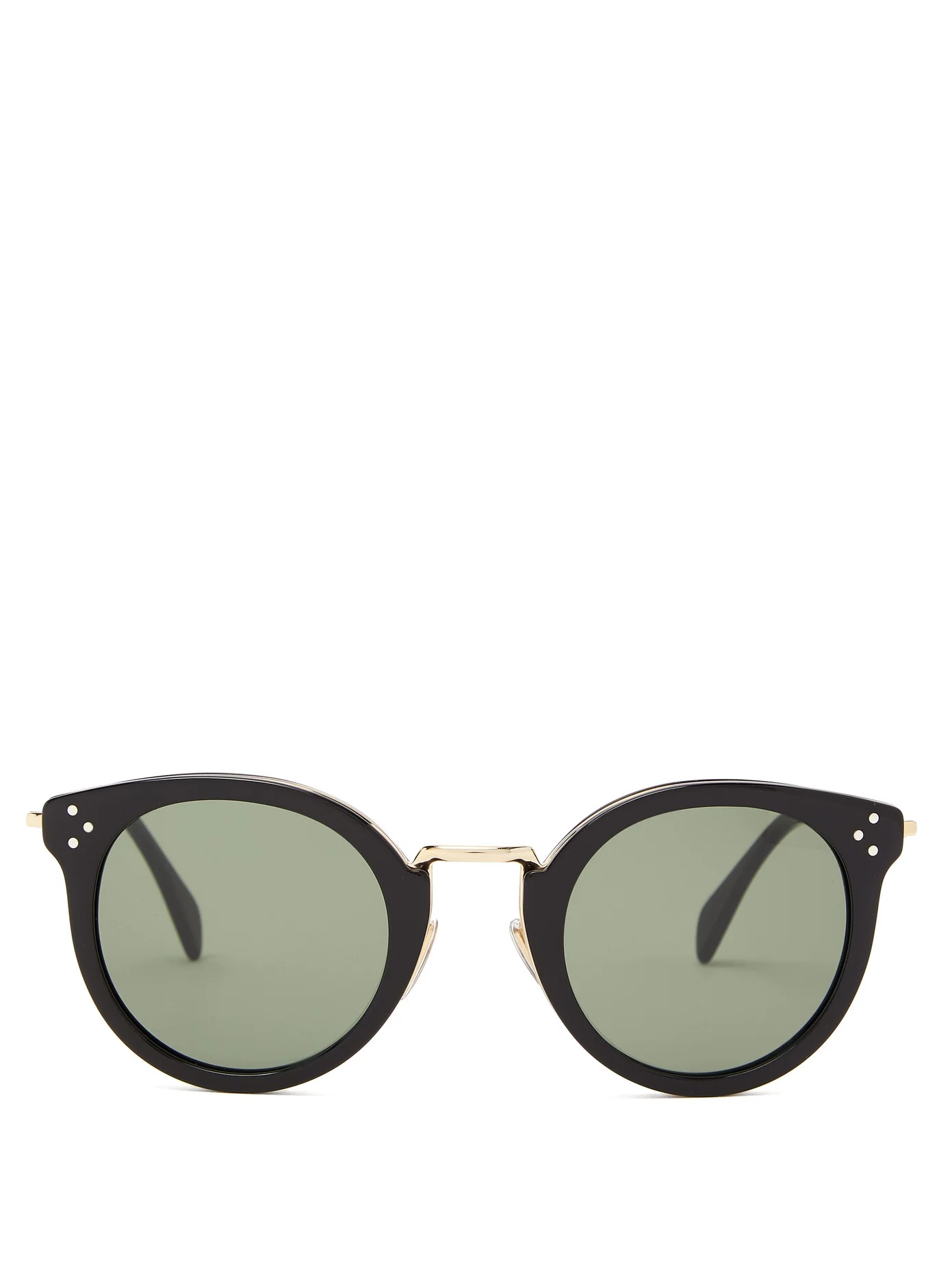 Round acetate and metal sunglasses - 1