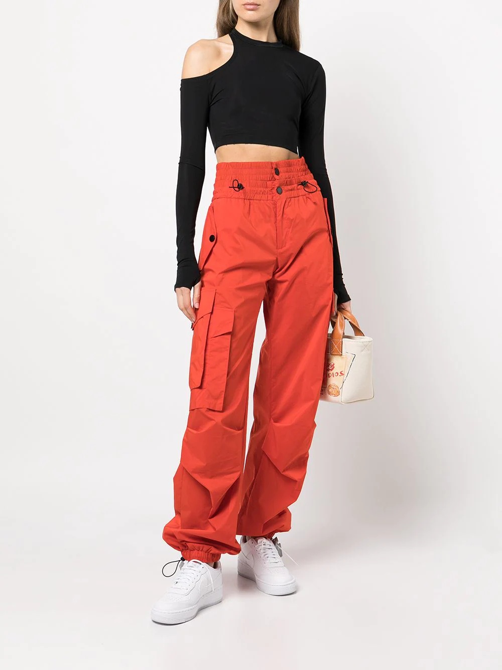 longsleeved cut-out cropped top - 2