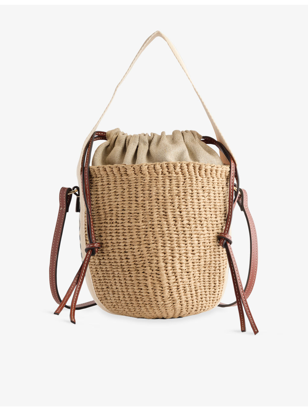 Woody small raffia basket bag - 1