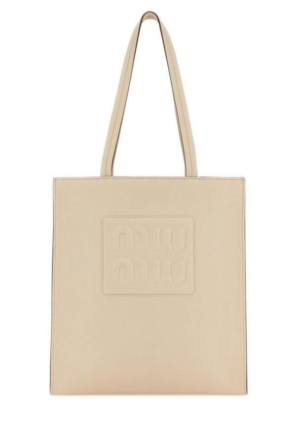Miu Miu Woman Sand Leather Shopping Bag - 1