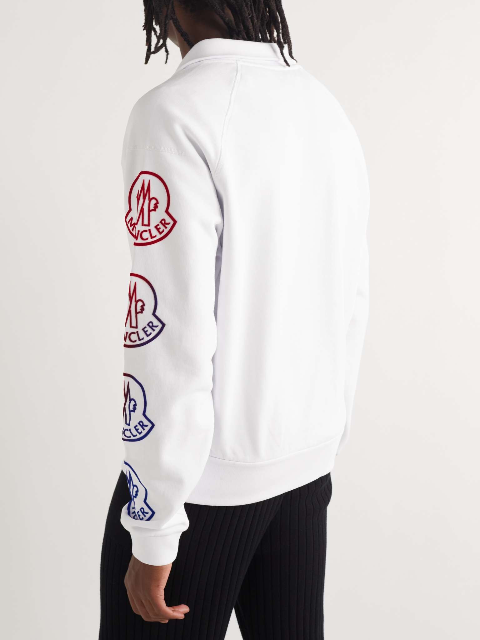 Logo-Flocked Cotton-Jersey Zip-Up Sweatshirt - 4