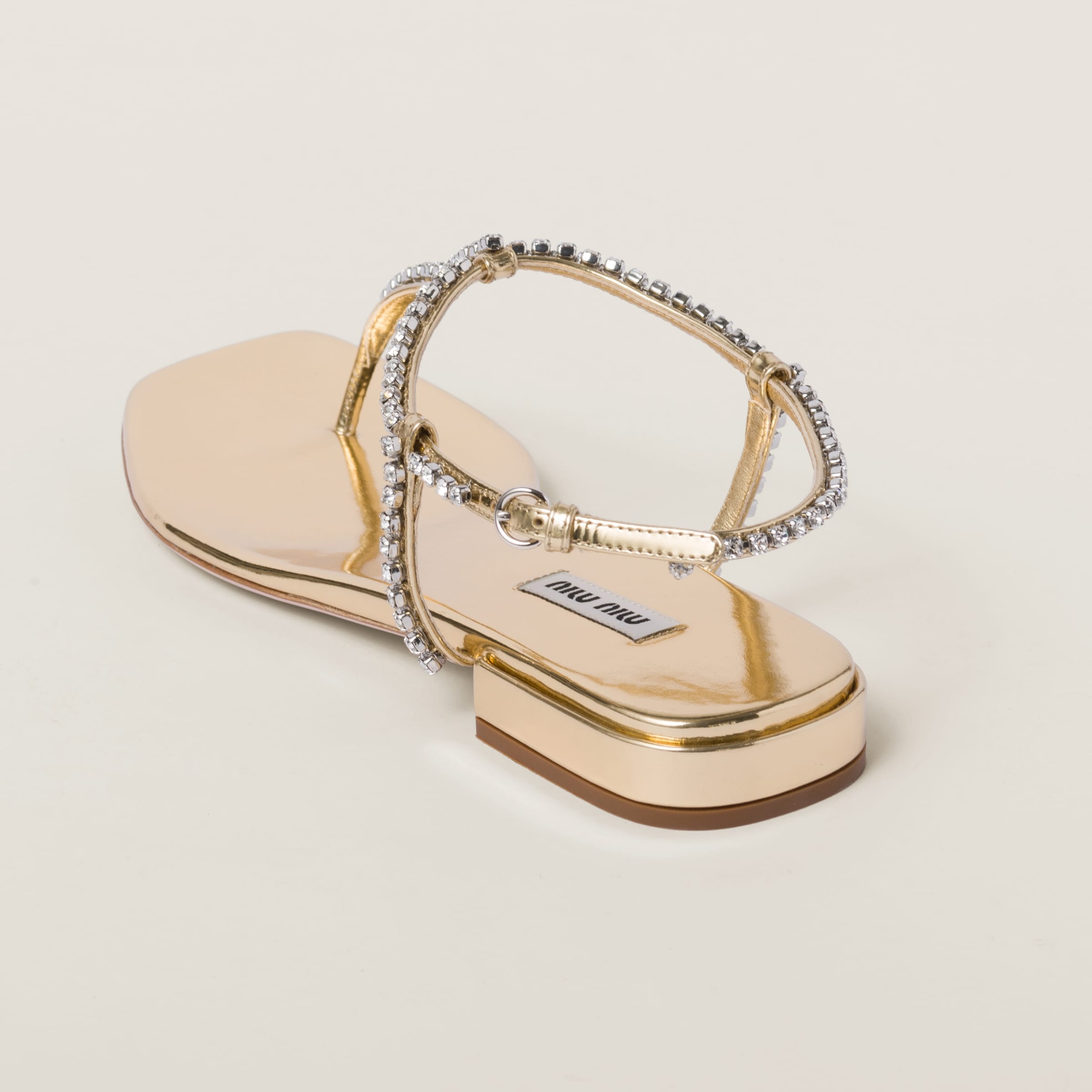 Metallic leather thong sandals - 3