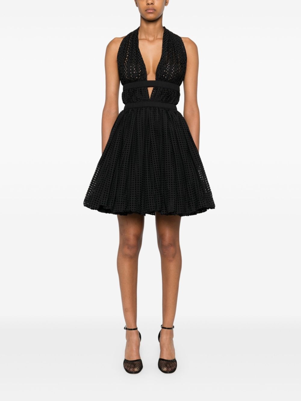 perforated mini dress - 2