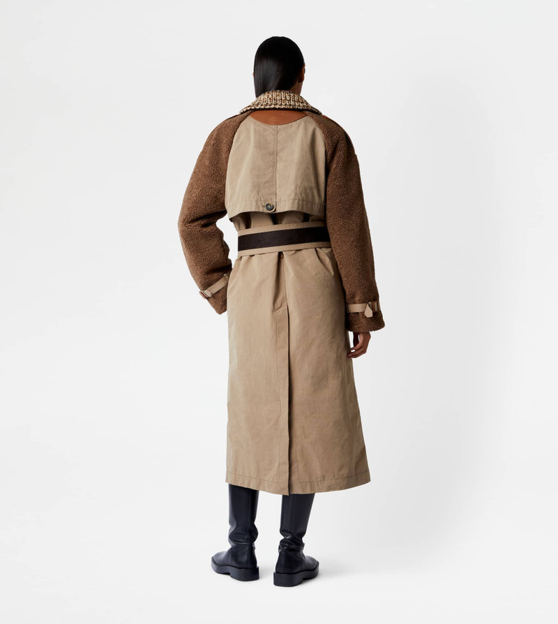 TRENCH COAT WITH LEATHER INSERTS - GREY 3