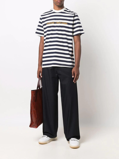 SUNNEI slogan-print striped T-shirt outlook