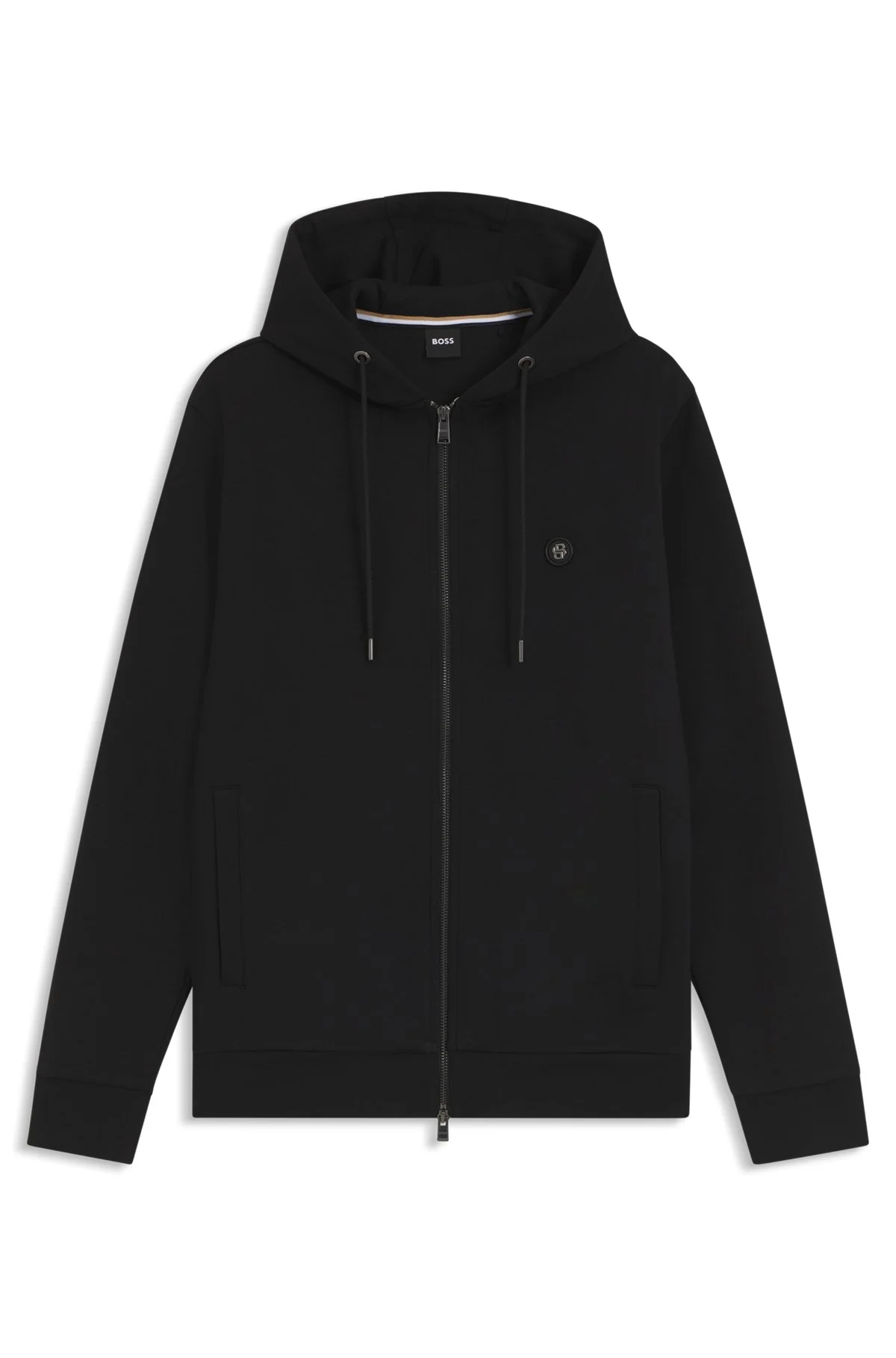 COTTON-BLEND ZIP-UP HOODIE WITH DOUBLE B MONOGRAM - 1