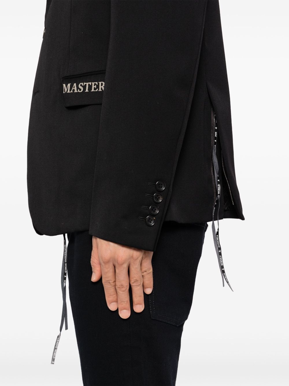 logo-embroidered blazer - 5